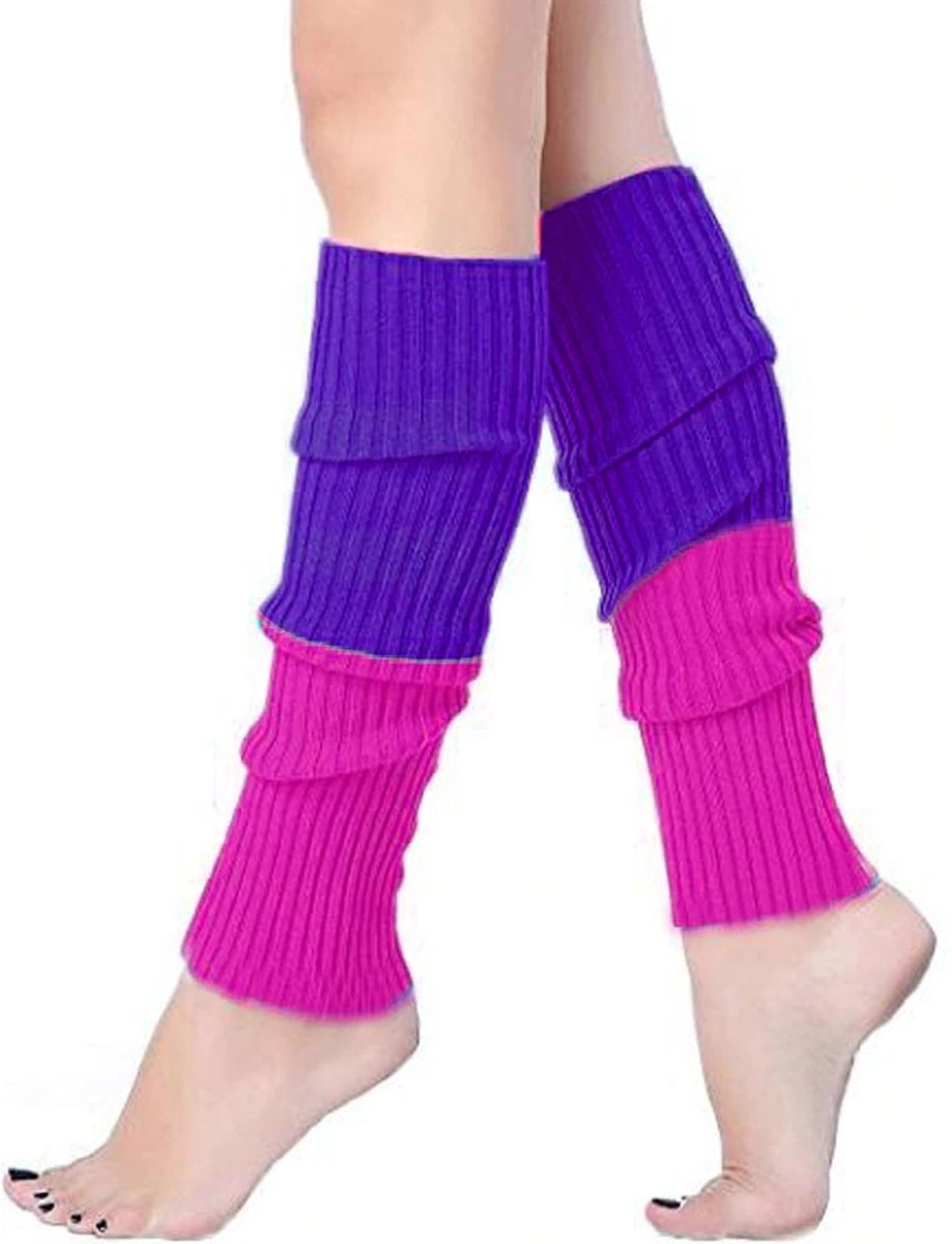 Beenwarmers 2 kleuren “Paars/Roze”